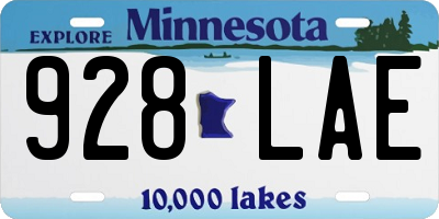 MN license plate 928LAE