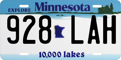 MN license plate 928LAH