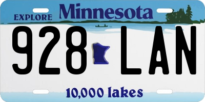 MN license plate 928LAN