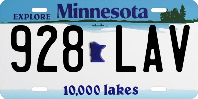 MN license plate 928LAV