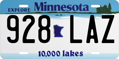 MN license plate 928LAZ