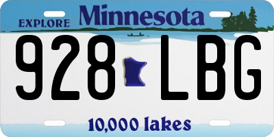 MN license plate 928LBG