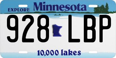 MN license plate 928LBP