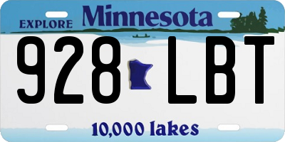 MN license plate 928LBT