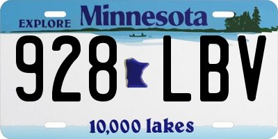 MN license plate 928LBV