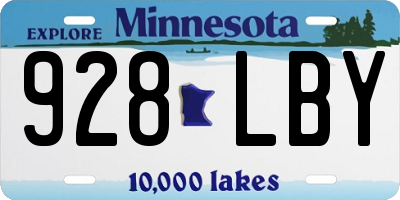 MN license plate 928LBY