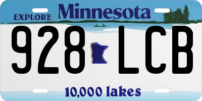 MN license plate 928LCB