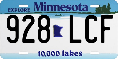 MN license plate 928LCF