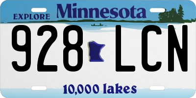 MN license plate 928LCN