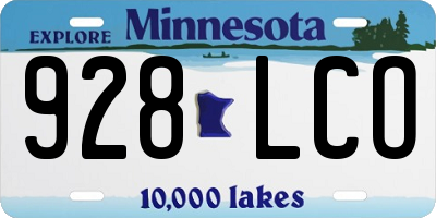 MN license plate 928LCO