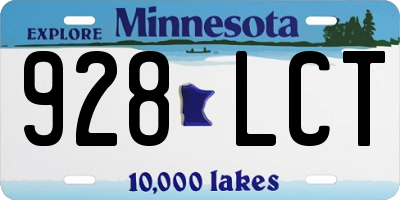 MN license plate 928LCT