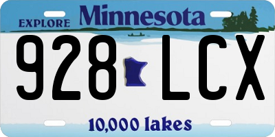 MN license plate 928LCX