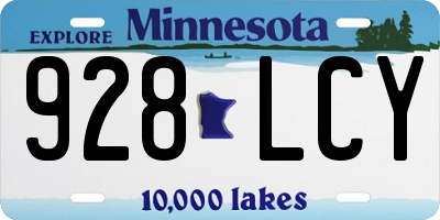 MN license plate 928LCY