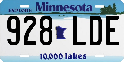 MN license plate 928LDE