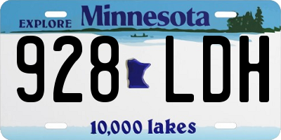 MN license plate 928LDH