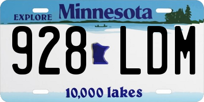 MN license plate 928LDM