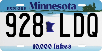 MN license plate 928LDQ
