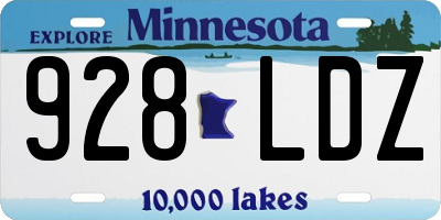 MN license plate 928LDZ