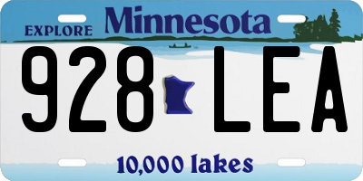 MN license plate 928LEA