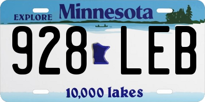 MN license plate 928LEB