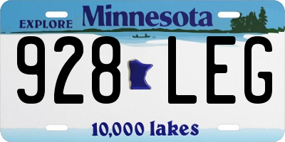 MN license plate 928LEG