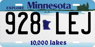 MN license plate 928LEJ