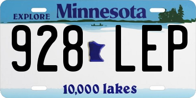 MN license plate 928LEP