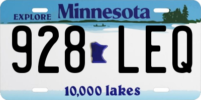 MN license plate 928LEQ