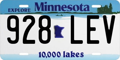 MN license plate 928LEV