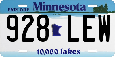 MN license plate 928LEW