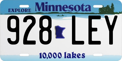 MN license plate 928LEY