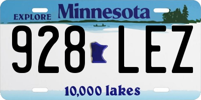 MN license plate 928LEZ