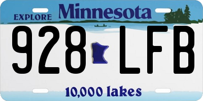 MN license plate 928LFB