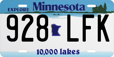 MN license plate 928LFK