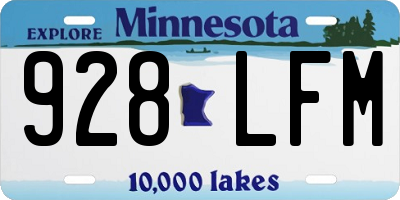 MN license plate 928LFM