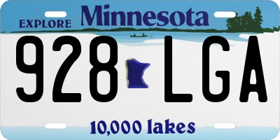 MN license plate 928LGA