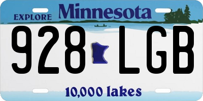 MN license plate 928LGB