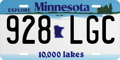 MN license plate 928LGC
