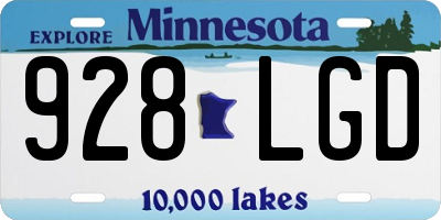 MN license plate 928LGD