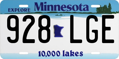 MN license plate 928LGE