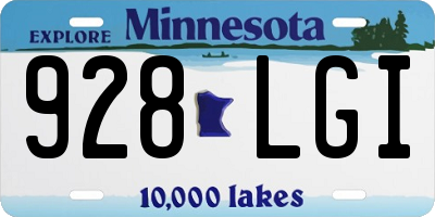 MN license plate 928LGI