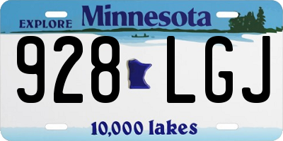 MN license plate 928LGJ