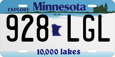 MN license plate 928LGL