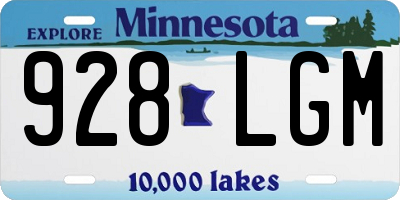 MN license plate 928LGM