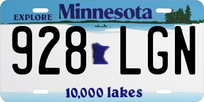 MN license plate 928LGN