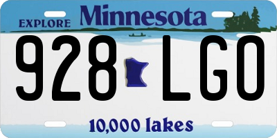 MN license plate 928LGO