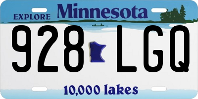 MN license plate 928LGQ