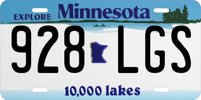 MN license plate 928LGS