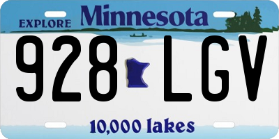 MN license plate 928LGV