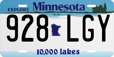 MN license plate 928LGY